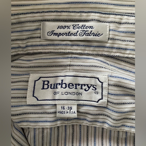 Burberrys Of London Shirt Mens Button Up Shirt 16 - 35 Made in USA Striped - Picture 2 of 13